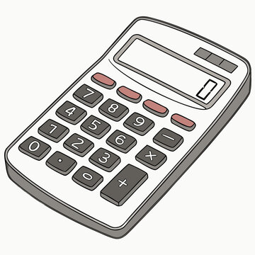 Basic calculator with red buttons