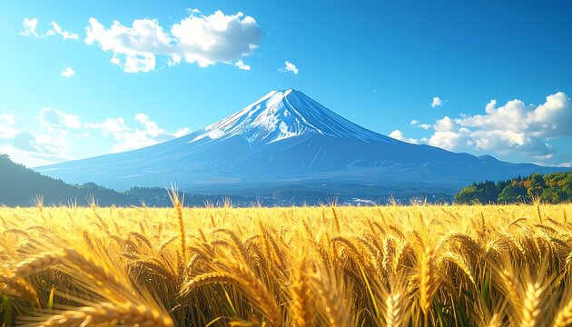 Mountain and golden field (1)