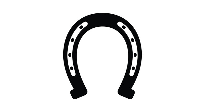 Black horseshoe silhouette on a white background silhouette