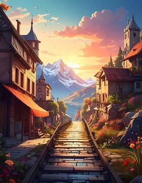 Mountain town path