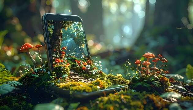 Nature engulfs phone