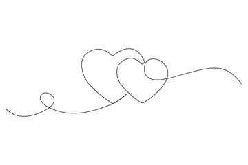 Fototapeta premium Heart shape continuous one line drawing minimalist vector illustration