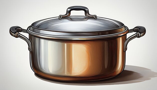 heavy duty soup pot large cooking pot kitchen cookware metal pot white background cooking utensil white background image