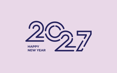 Fototapeta premium 2027 Happy New Year logo design. 