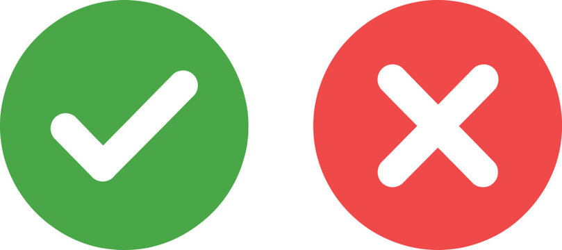 Green check mark and red x cross symbols representing correct and incorrect choices