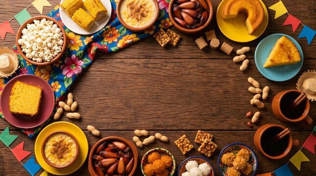 Traditional Brazilian Festa Junina Food Display