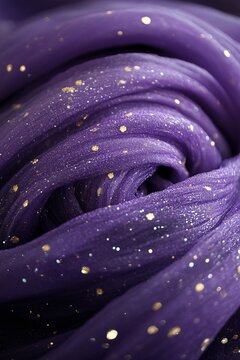Elegant Abstract Purple Flowing Lines with Glimmering Gold Dust for Luxurious Background Design