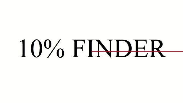 10% finder text animation with red animation