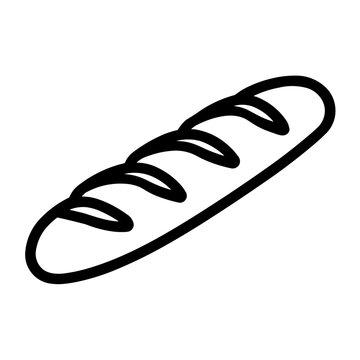 Minimalist baguette french bread bakery vector icon