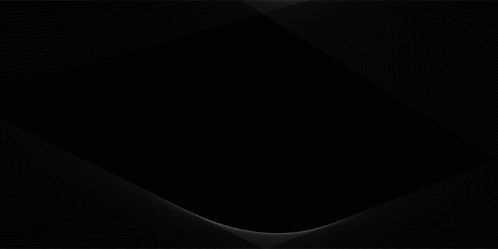Futuristic geometric frame with thin white dynamic lines on a black background. 
