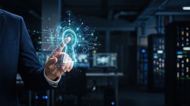 Unlocking digital security innovative technology in cybersecurity labs nighttime view