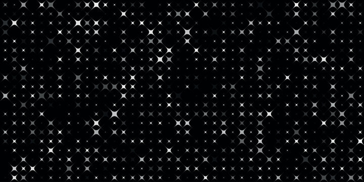 Black and white starfield pattern seamless repeating geometric design with small diamond shapes high-quality professional detailed modern