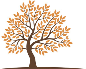 Fototapeta premium Stylized Autumn Tree with Orange Leaves