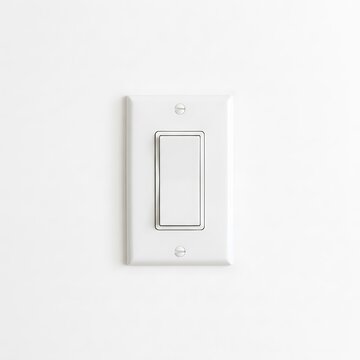 White light switch plate on white wall