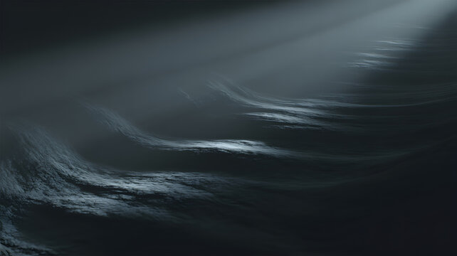 Rain on ocean water with ripples waves droplets and reflections