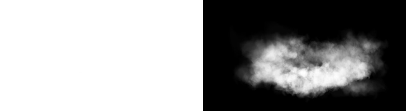 PNG image of&nbsp;Wispy white smoke cloud billowing and swirling on transparent background