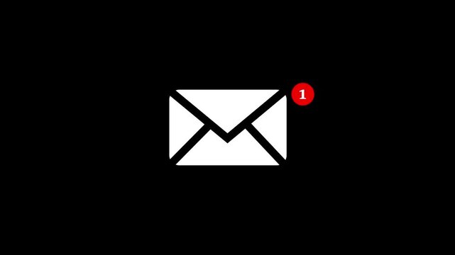 Mobile message chat app icon animation.Abstract displays rising notifications for missed messages.Message icon with missed message.