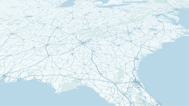 Modern minimalist vector map of Atlanta, Georgia. High-quality scalable illustration of Atlanta city grid, downtown, and Fulton County for posters and urban design.