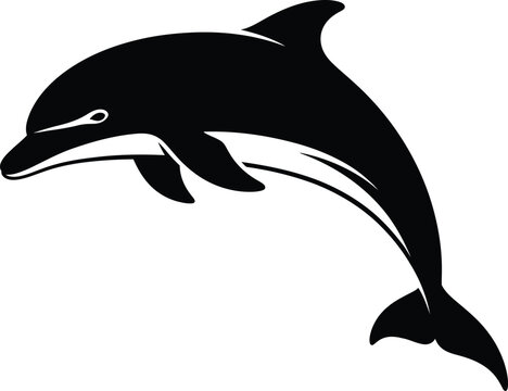 Leaping dolphin silhouette a graceful marine mammal in dynamic motion