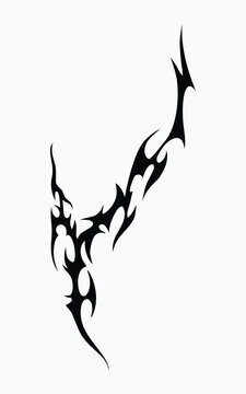 Asymmetrical Black Tribal Cyber Goth Element Y2K Vector