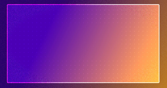 Corporate job presentation meeting horizontal rectangle frame ready for PPT. Digital interface with neon frame outline moving around it and dotted grid inside. Display screen template. Holographic HUD