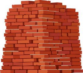 Obraz premium Stack of red clay bricks for construction and masonry work