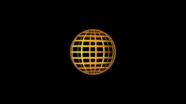 A yellow global circular movement,global spinning wheel,global revolution on black background.