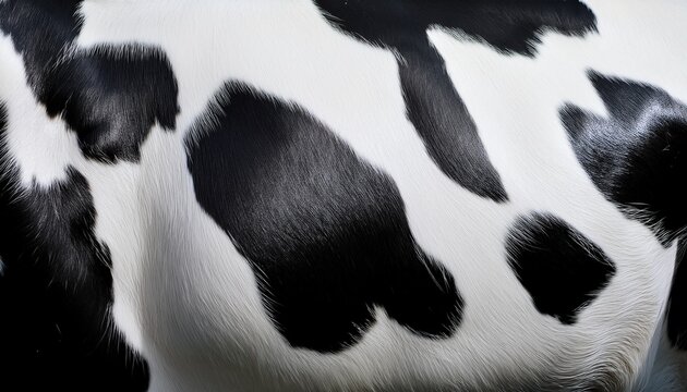 a close up of a black and white cowhide pattern for a textured background and dairy concept