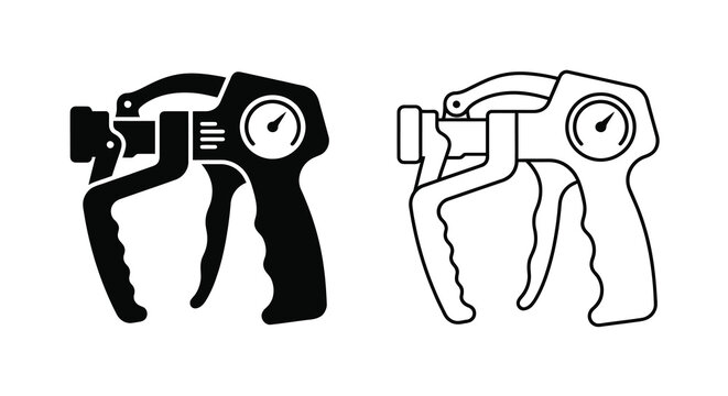 Hand dynamometer silhouette on white background high quality