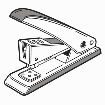 Metal office stapler with open arm