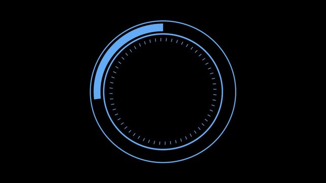 Loading Transfer Download Animation 0-100 Downloading and uploading process animation with percentage. Science Futuristic Loading Circle Ring.