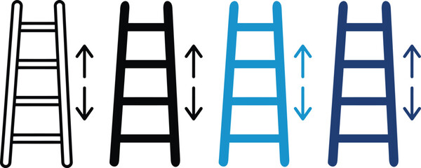 Four ladders illustrating color and directional changes © JahirulIslam