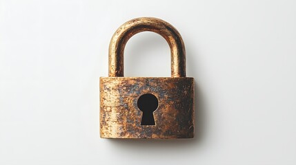 Naklejka premium Aged lock illustration with antique brass texture wallpaper