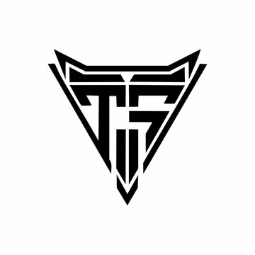 TSF Monogram Logo Esports Geometric Sharp Angular Gaming Team Vector