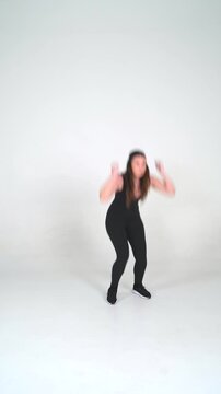 Burpee - Female Fitness Model Workout on White Background, Seamless Loop