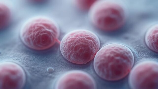 Microscopic Cellular Division and Replication. Abstract Biological Process of Growth and Multiplication.