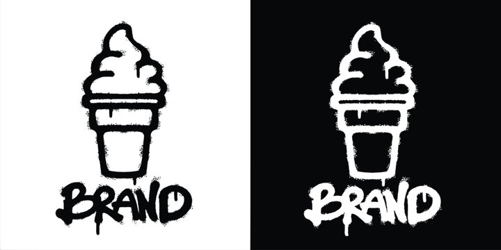 Ice Cream Cone Urban graffiti style logo