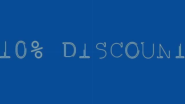 10% discount animated text on blue animation