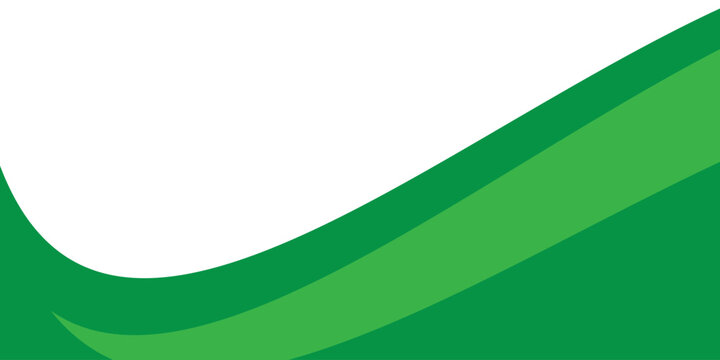 Green banner background. Green abstract header with rounded lines for web banner or poster.