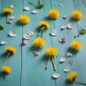 Dandelion clock on the mint floor