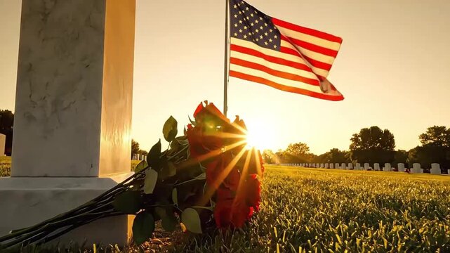 Usa memorial day, remembrance with american flag and wreath patriotic honor veterans military commemoration patriotic honor