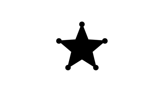 Star Symbol: A graphic representation of a classic, five-pointed star icon, a timeless symbol. 