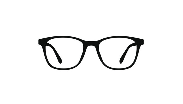 Eyeglasses with a black frame are isolated on a clean white background to represent modern optical fashion and clear vision or intellectual style for reading and everyday professional eye protection.