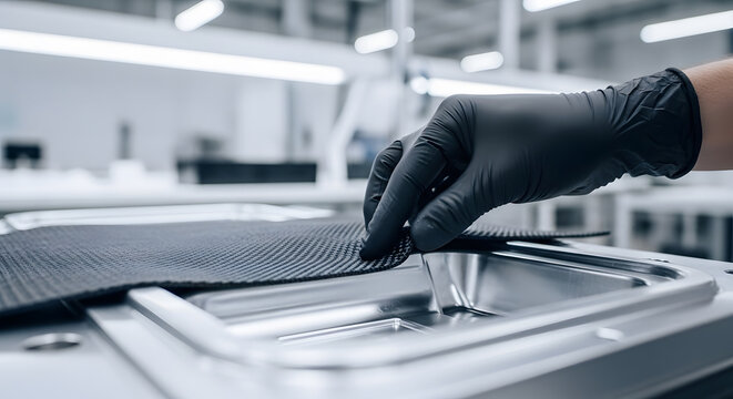 Carbon fiber manufacturing process | High tech industrial composite production | Aerospace engineering materials fabrication | Quality control in modern factory