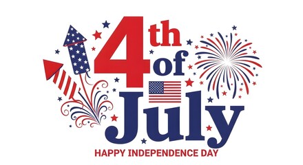 Fototapeta premium Festive 4th of july celebrating american independence day with fireworks