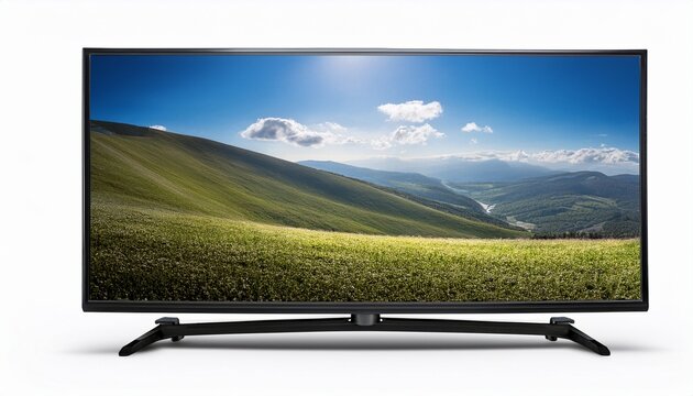 smart tv on a white white background is transparent