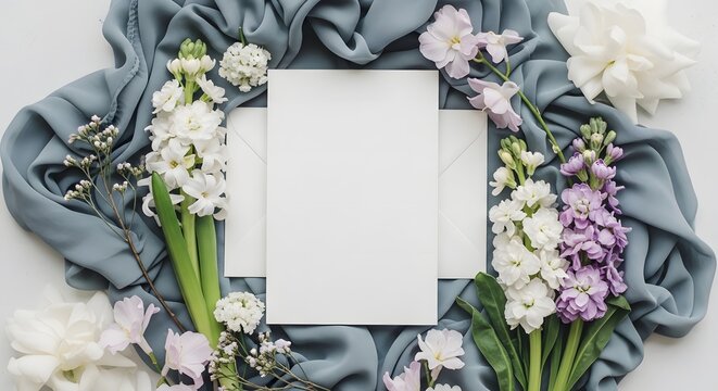 Elegant floral arrangement with blank card