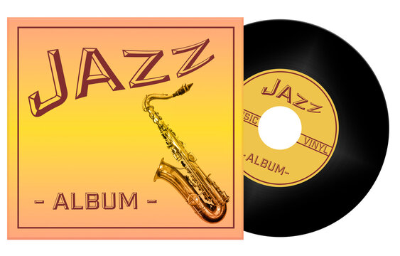 disque vinyle et pochette jazz, clipart PNG fond transparent