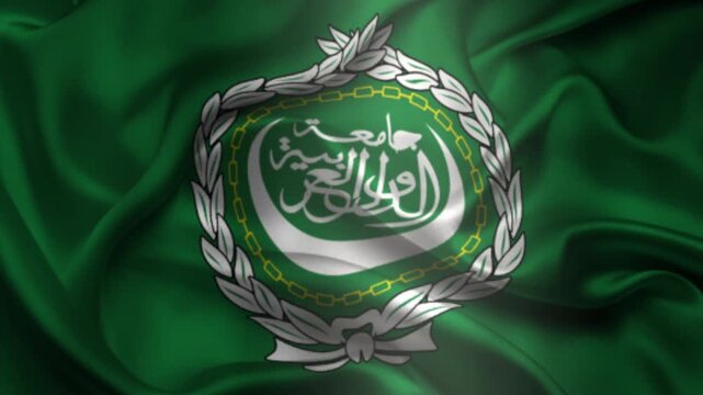 Flag of Arab League, Arab League 3D Animation flag waving in the wind. 4K Arab League Flag Animation waving with fabric texture.
