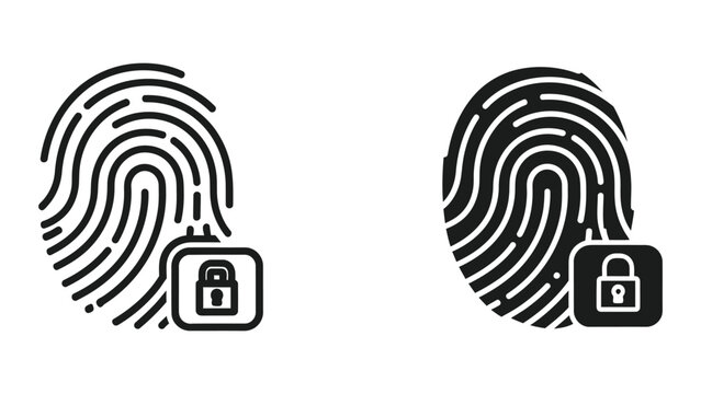 Fingerprint with lock icons representing security and authentication